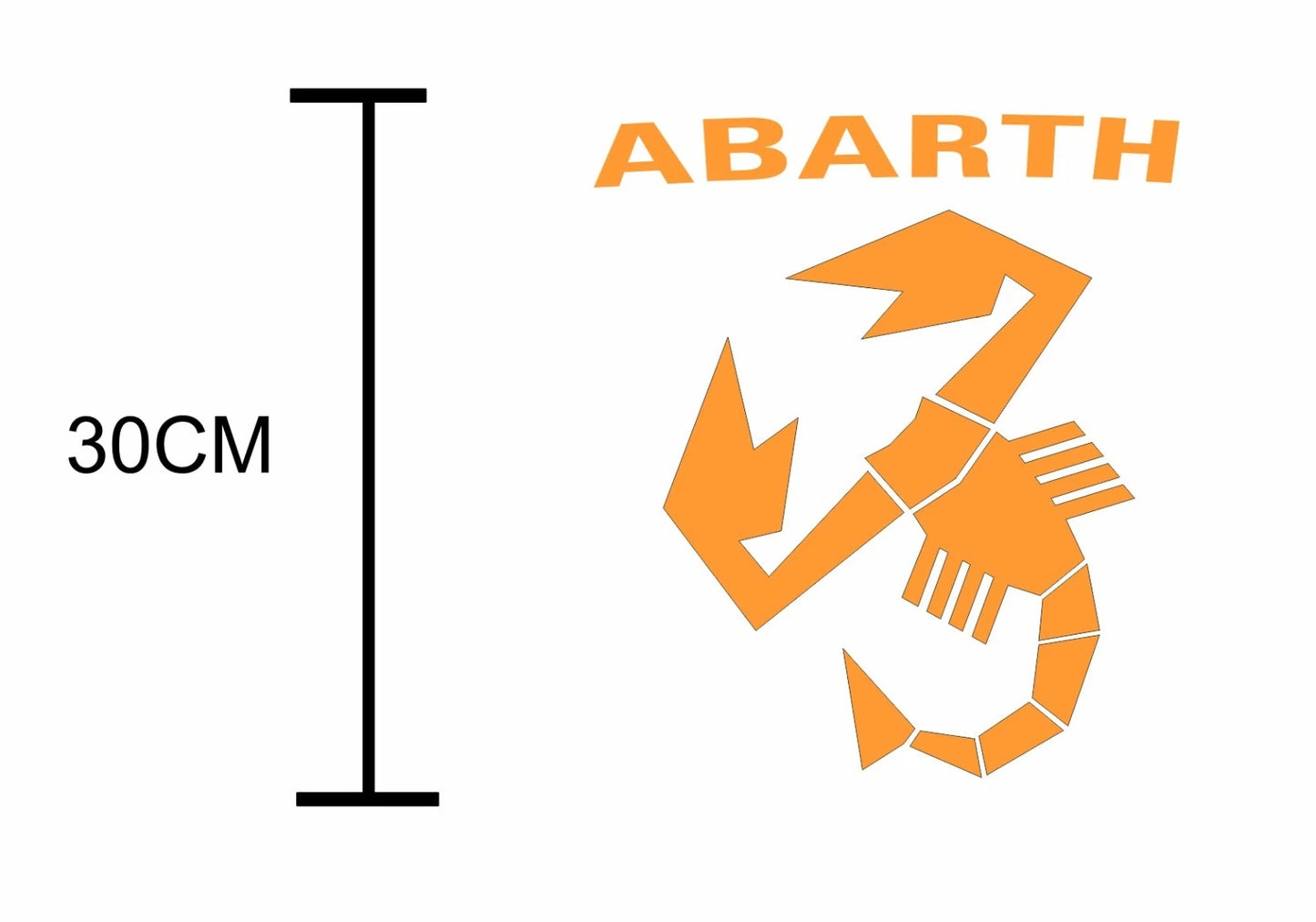 SCORPIONE ABARTH adesivo sticker tuning prespaziato arancio FLUO