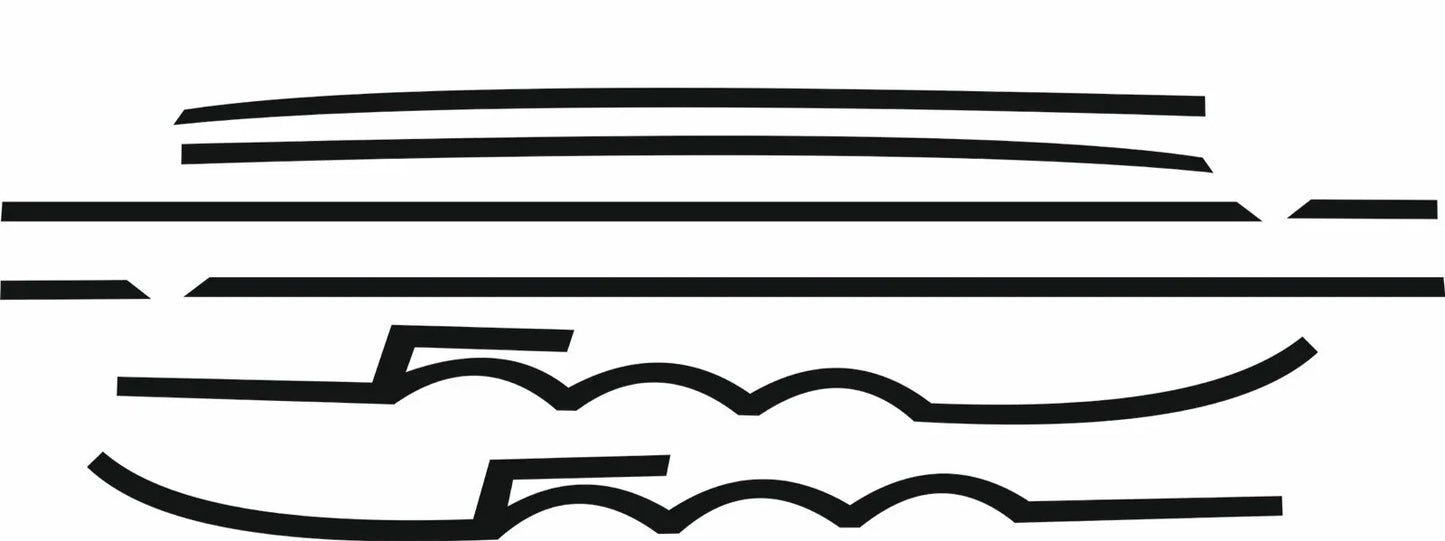Kit adesivi Fiat 500 strisce fiancate SEMISCRITTA fasce tuning stickers decal