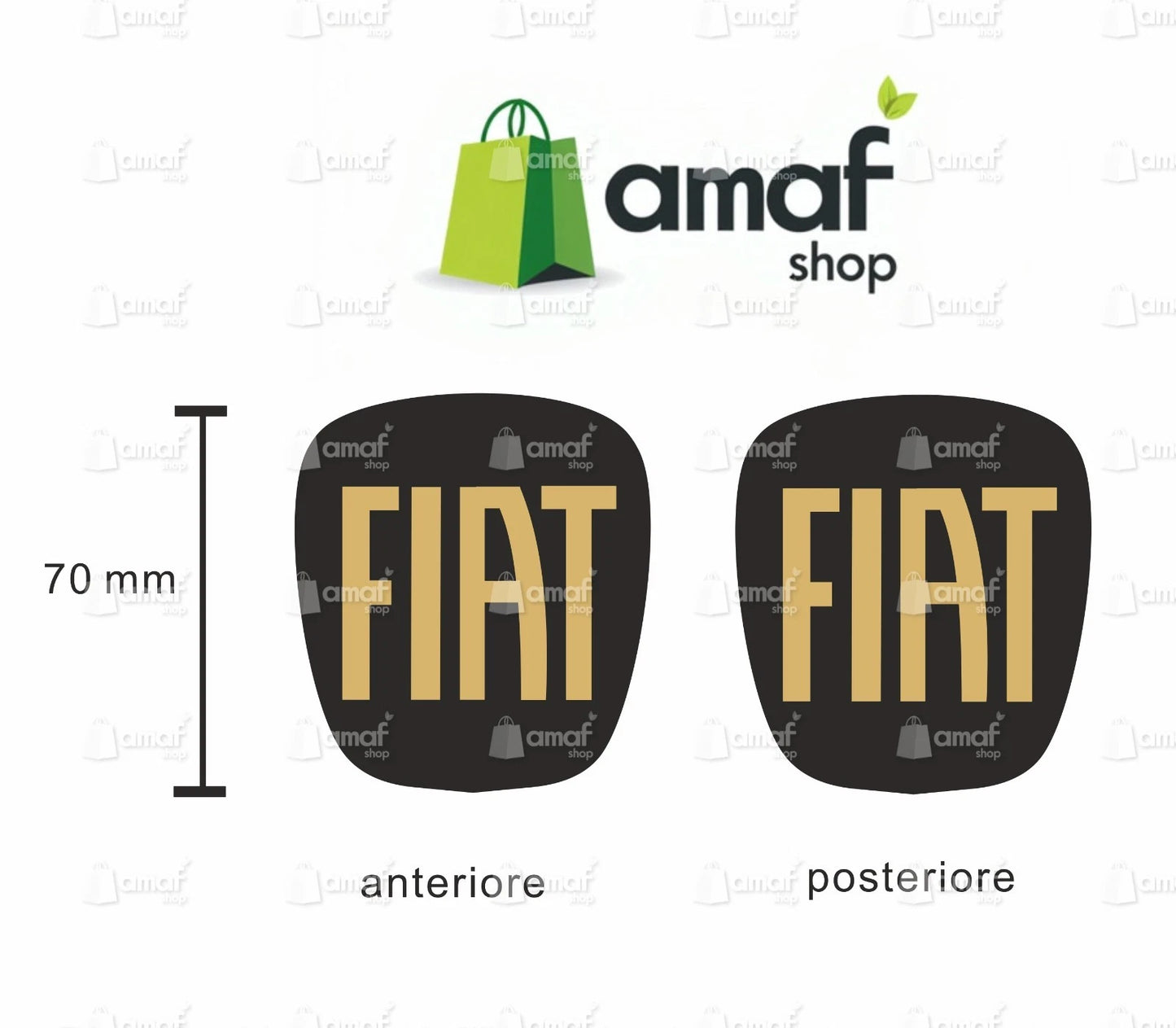 Stemma Logo fiat ADESIVO ORO Anteriore E Posteriore Per Fregi Auto Fiat 500