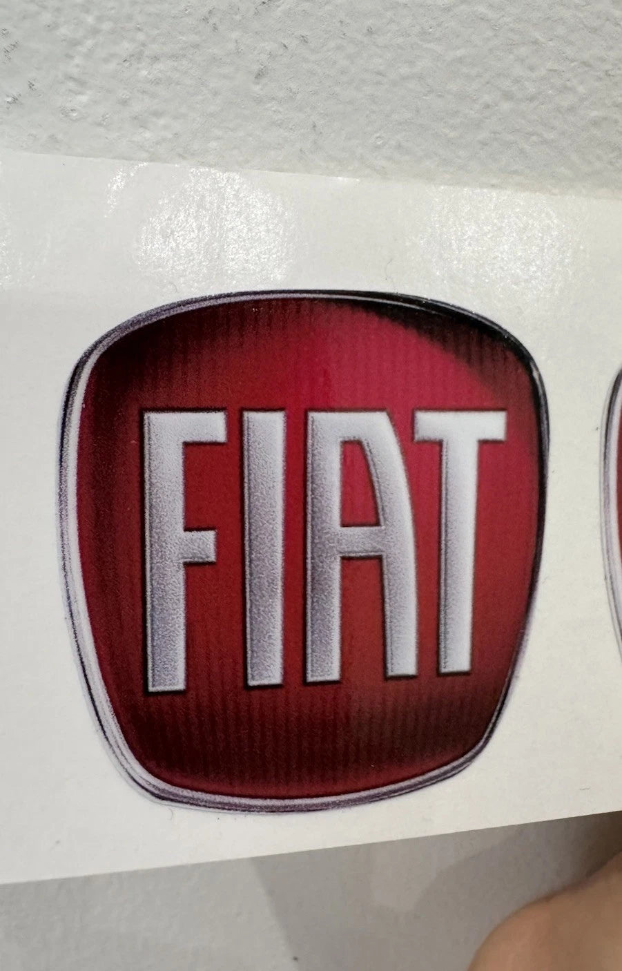 ADESIVO VOLANTE STEMMA 43 MM LOGO FIAT 500 GRANDE PUNTO PANDA NO 3D