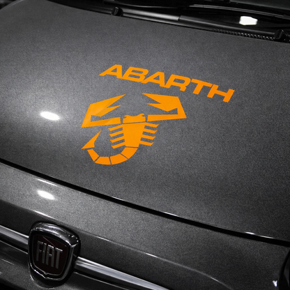 SCORPIONE ABARTH adesivo sticker tuning prespaziato arancio FLUO