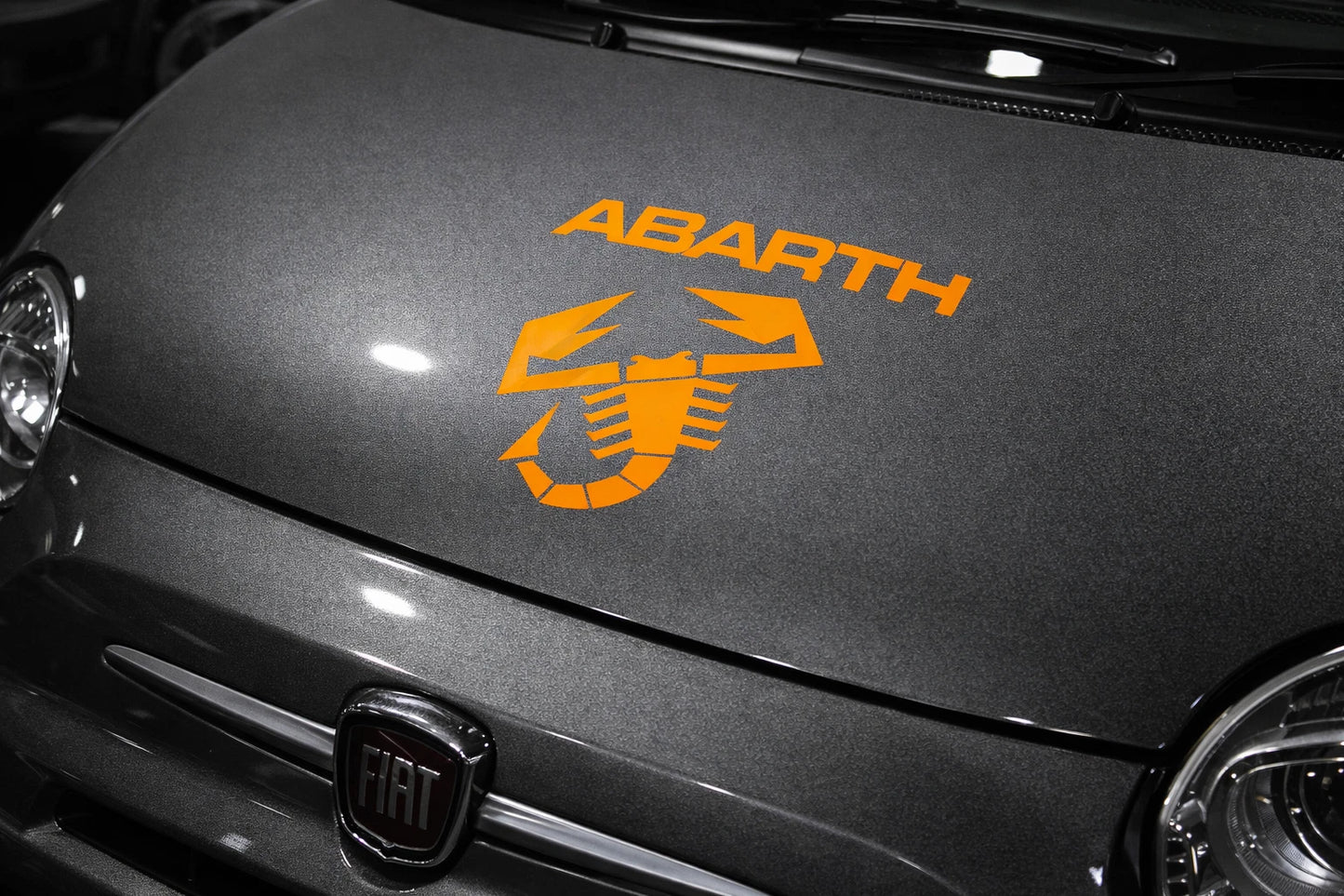 SCORPIONE ABARTH adesivo sticker tuning prespaziato arancio FLUO