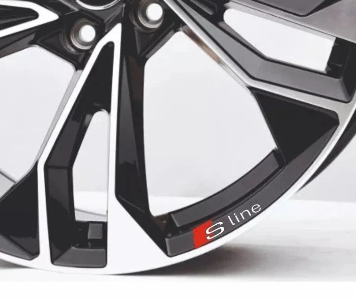 Coppia ADESIVI AUDI PINZE FRENI S LINE A1 A3 A4 A5 A6 TT S3 S-line sline CERCHI