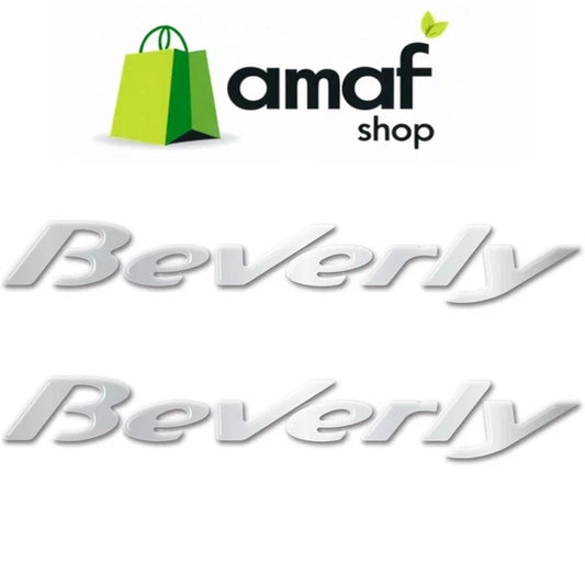 2 ADESIVI in BEVERLY SCRITTA per SCOOTER PIAGGIO 125 300 350 No 3d