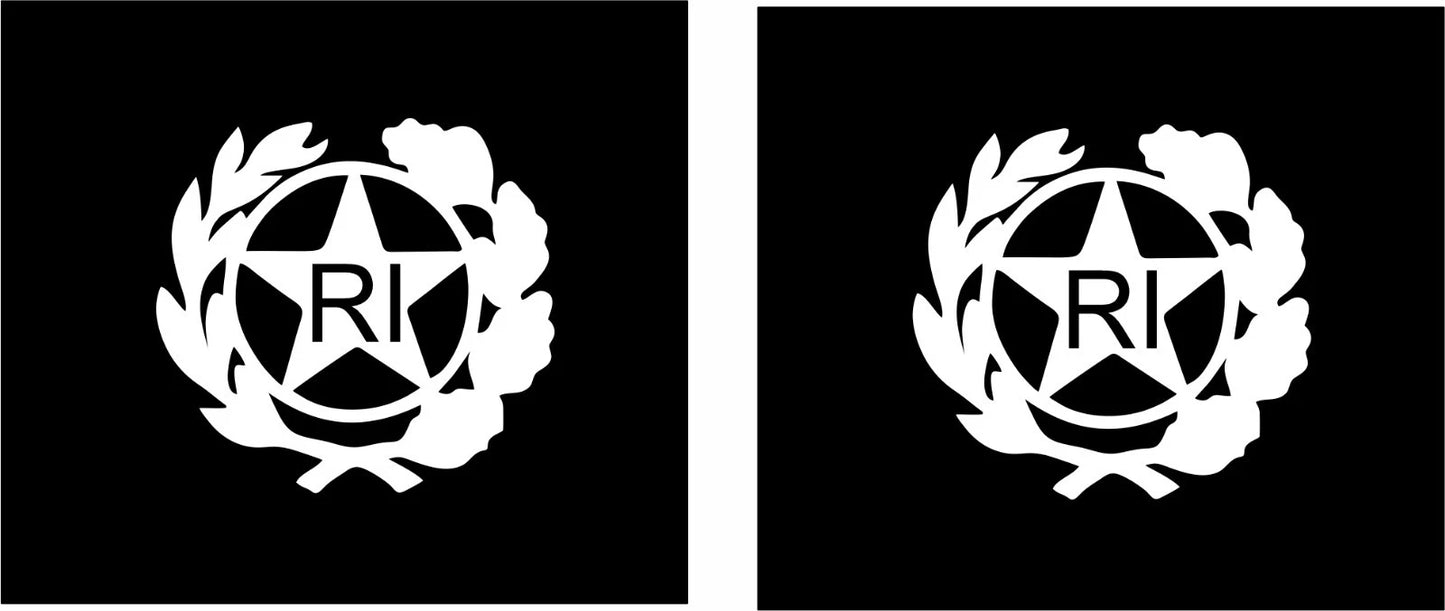 STENCIL LOGO RI VERNICIABILE TARGA SCOLORITA REVISIONE MCTC REBUBBLICA ITALIANA