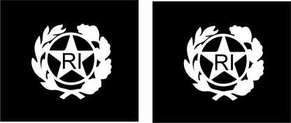 STENCIL LOGO RI VERNICIABILE TARGA SCOLORITA REVISIONE MCTC REBUBBLICA ITALIANA