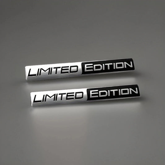 2 Adesivi 3D Sticker Cromato/nero Limited Edition Auto Moto Emblema