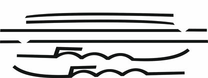 Kit adesivi Fiat 500 strisce fiancate SEMISCRITTA fasce tuning stickers decal