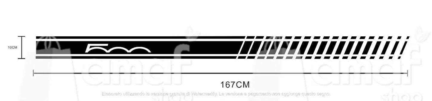 Fasce adesive Fiat 500 Fasce laterali adesivi fiancate