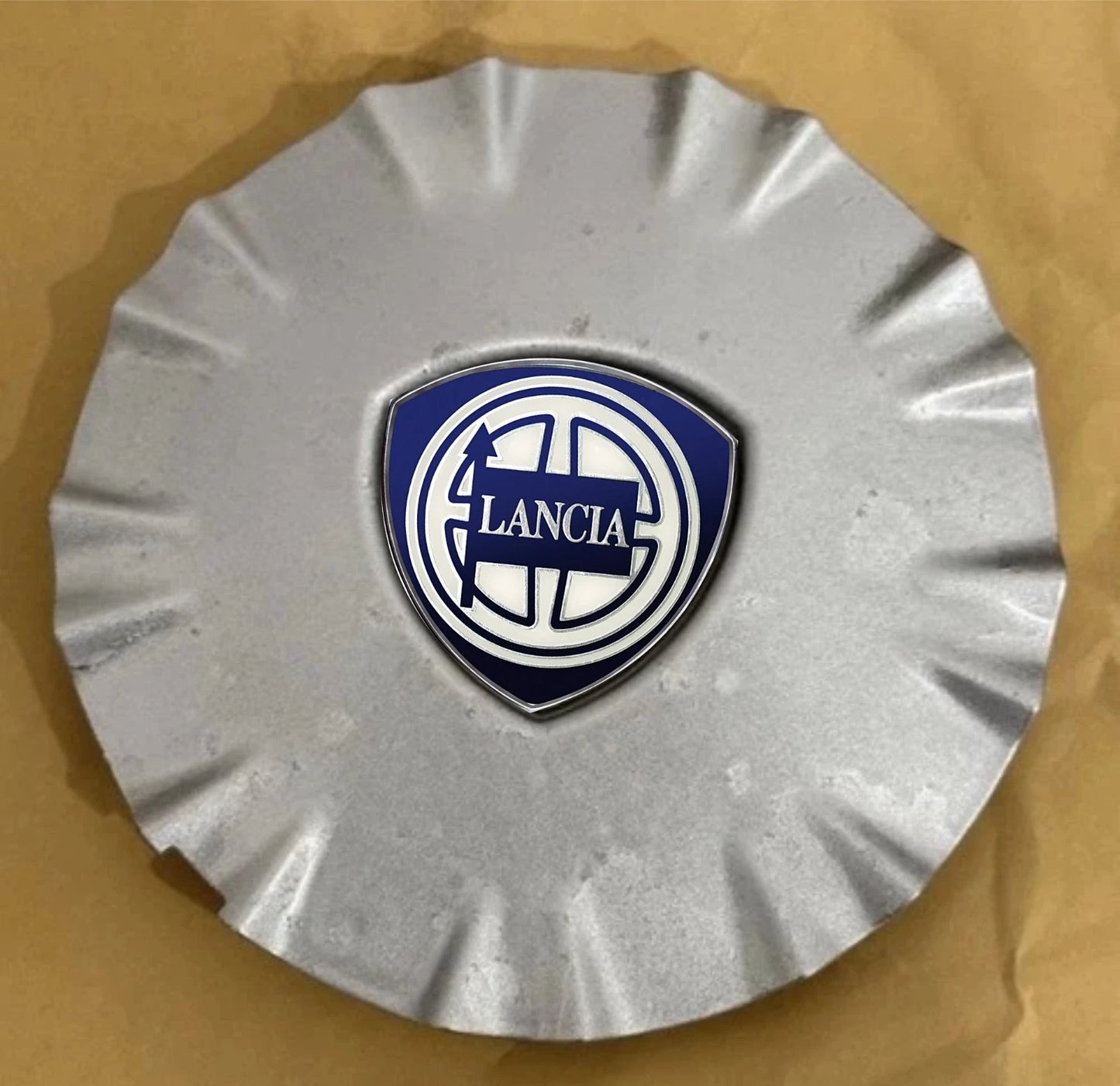 BORCHIE COPRIMOZZI ADESIVI STICKERS PER CERCHI X 4 PZ 46mm LOGO lancia NO 3D