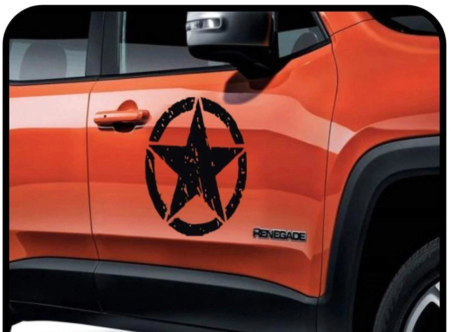 Adesivo Stella Militare cofano SPORTELLO per Jeep Renegade effetto rovinato