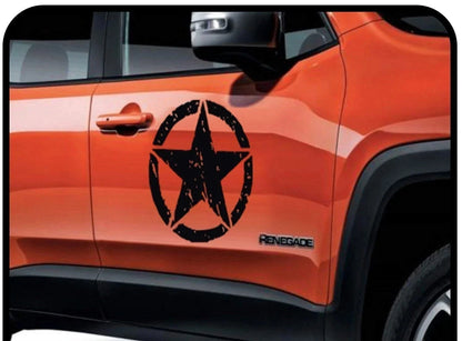 Adesivo Stella Militare cofano SPORTELLO per Jeep Renegade effetto rovinato