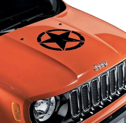 Adesivo Stella Militare cofano SPORTELLO per Jeep Renegade effetto rovinato