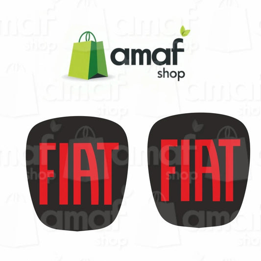 Stemma Logo fiat ADESIVO NERO ROSSO  , Anteriore E Posteriore FregiAuto Fiat 500
