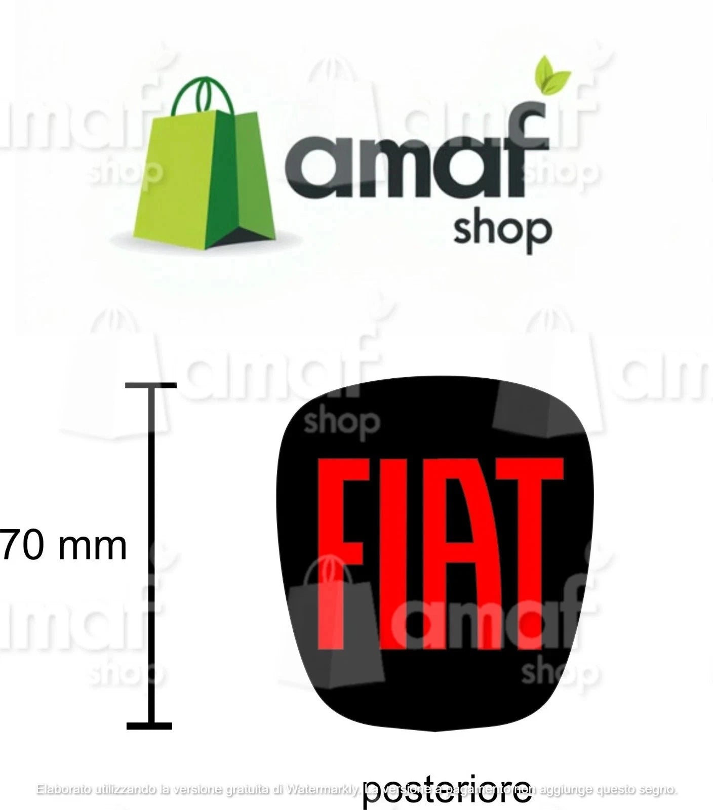 Stemma Logo fiat ADESIVO NERO ROSSO  , Anteriore E Posteriore FregiAuto Fiat 500