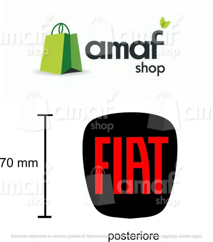 Stemma Logo fiat ADESIVO NERO ROSSO  , Anteriore E Posteriore FregiAuto Fiat 500