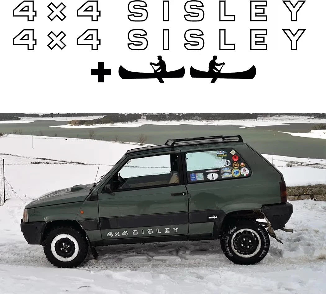 Adesivi Sticker Panda 4x4 SISLEY Fuoristrada off road Misure Originali