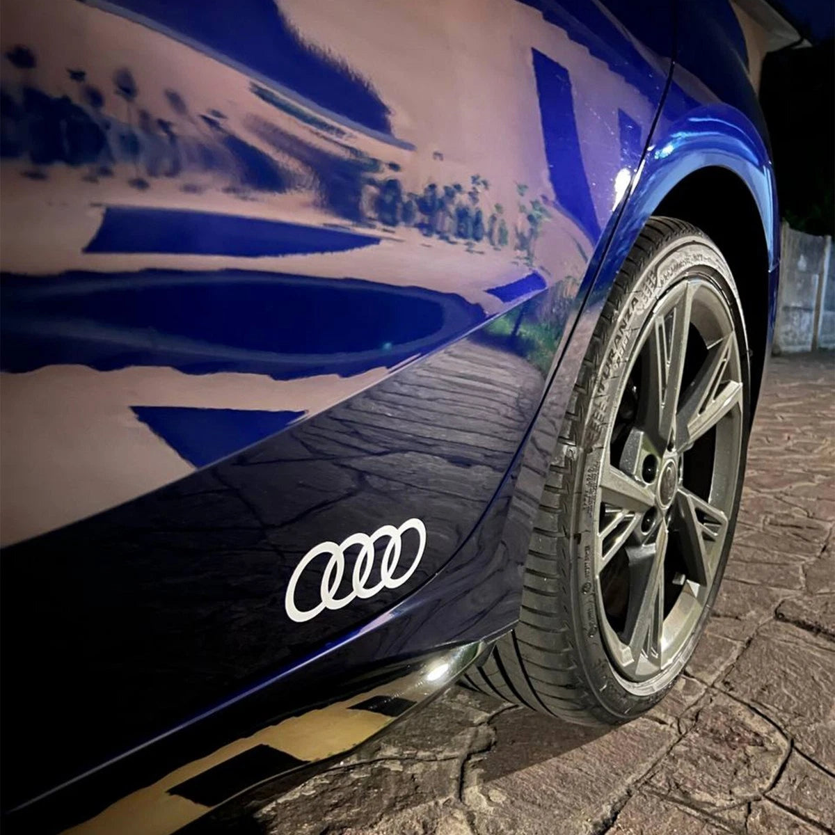Coppia Adesivi Audi Anelli 15 cm – Compatibili Alta Qualità per Q2 Q3 Q5 A1 A2