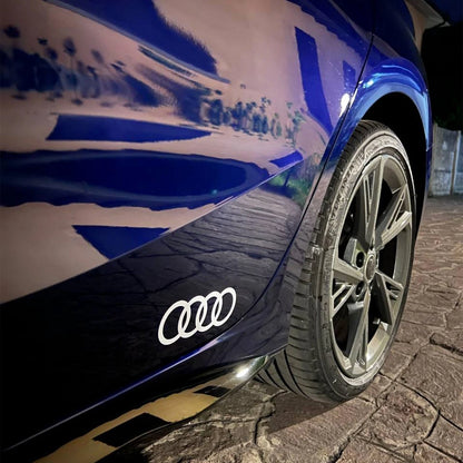 Coppia Adesivi Audi Anelli 15 cm – Compatibili Alta Qualità per Q2 Q3 Q5 A1 A2
