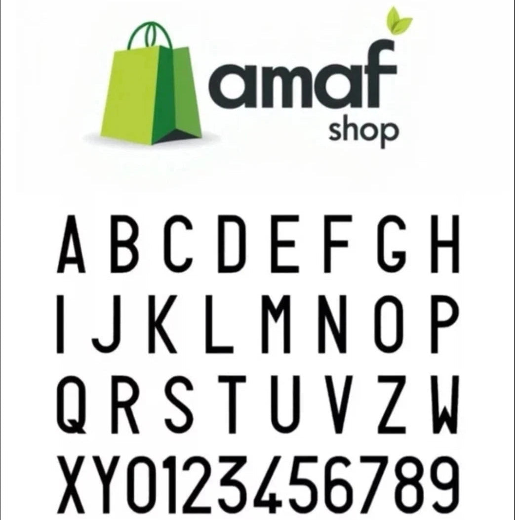 LETTERE E NUMERI ADESIVI PER TARGA AUTO POSTERIORE  SET COMPLETO.!