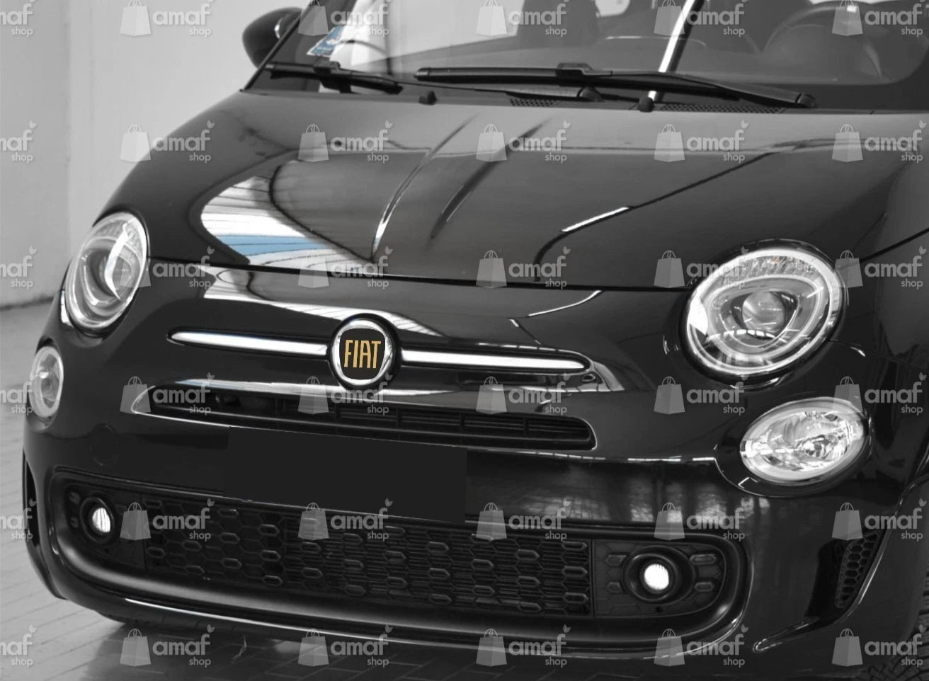 Stemma Logo fiat ADESIVO ORO  Anteriore E Posteriore Per Fregi Auto Fiat 500