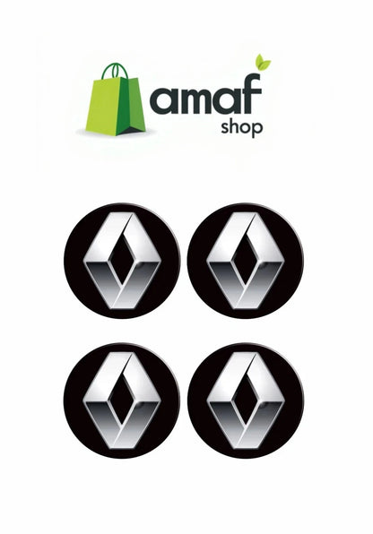 BORCHIE COPRIMOZZI ADESIVI STICKERS PER CERCHI IN LEGA 4 PZ 60 mm LOGO RENAULT