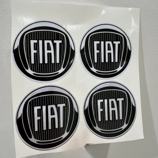 BORCHIE COPRIMOZZI ADESIVI STICKERS PER CERCHI IN LEGA  X 4 PZ 60 mm LOGO FIAT