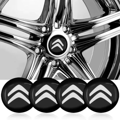 BORCHIE COPRIMOZZI ADESIVI STICKERS PER CERCHI IN LEGA X 4 PZ 60mm LOGO Citroen