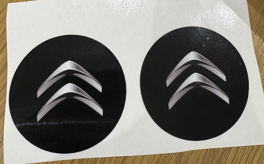 BORCHIE COPRIMOZZI ADESIVI STICKERS PER CERCHI IN LEGA X 4 PZ 60mm LOGO Citroen