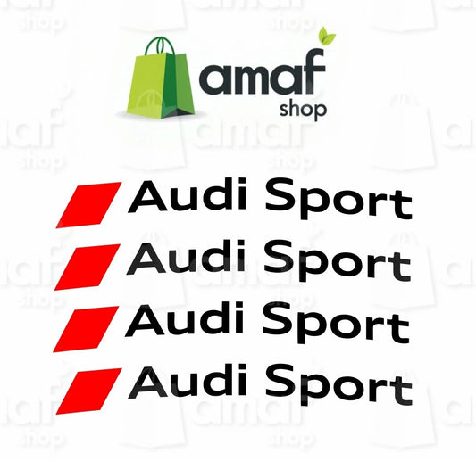 N4 Adesivi Audi Sport NERI Cerchi a1 a3 a4 a5 a6 a7 tt q3 q5 S3 S-line q7