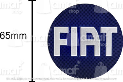Stemma logo Blu fiat ADESIVO , Anteriore E Posteriore No 3d