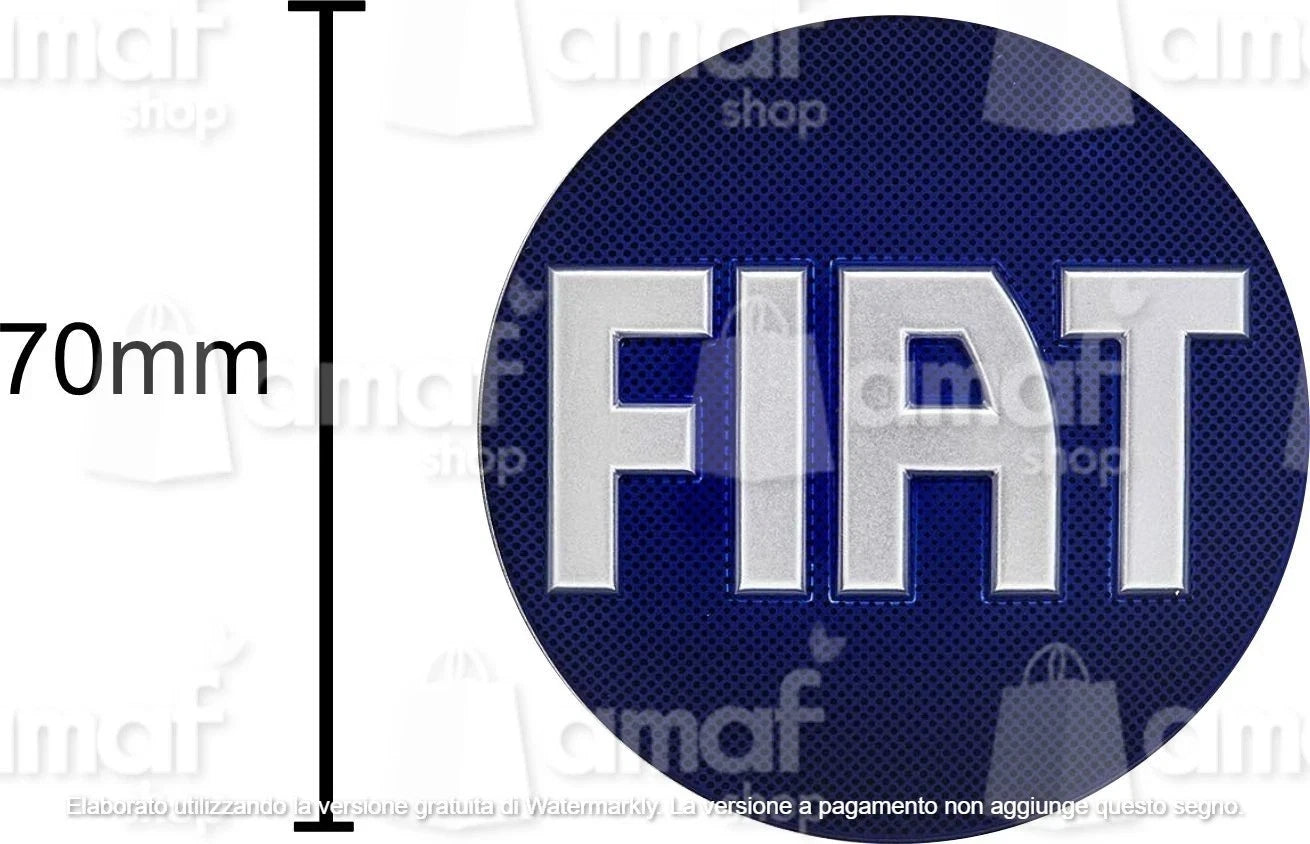 Stemma logo Blu fiat ADESIVO , Anteriore E Posteriore No 3d