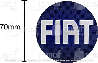 Stemma logo Blu fiat ADESIVO , Anteriore E Posteriore No 3d