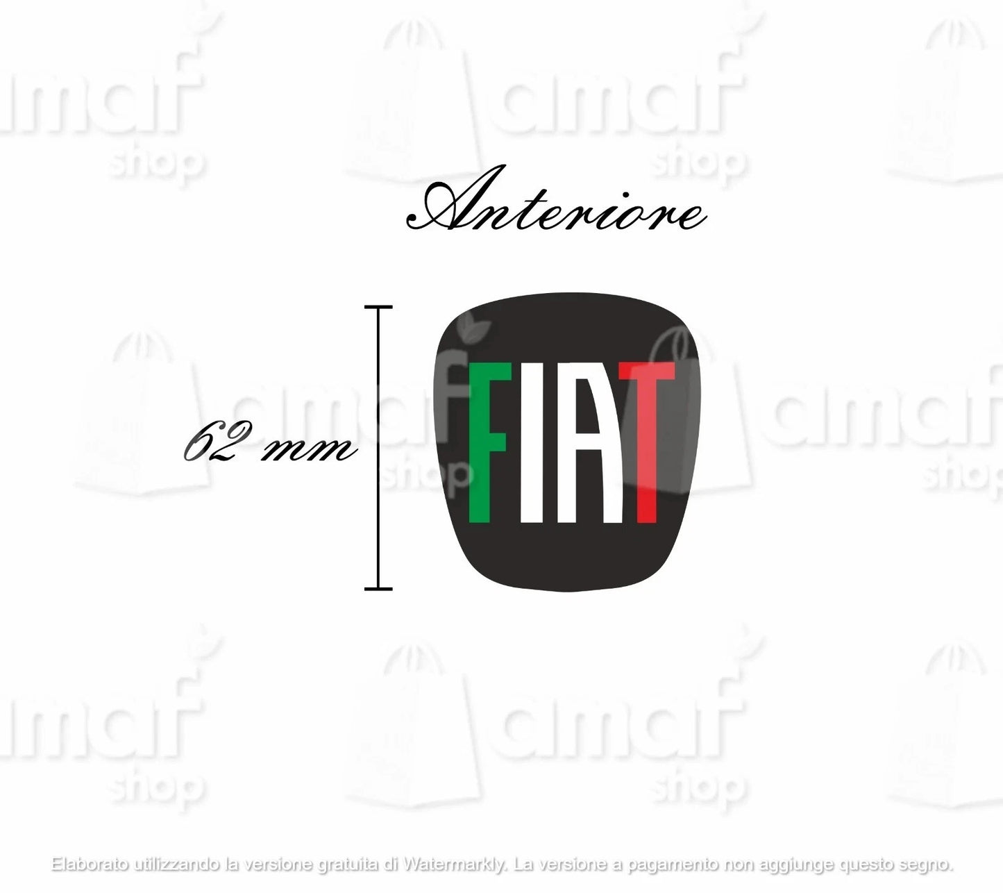 Logo fiat ADESIVO Italia, Anteriore E Posteriore Per Fregi Grande Punto e Panda
