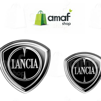 logo Lancia Ypsilon Nero coppia adesivi posteriore e anteriore No 3d