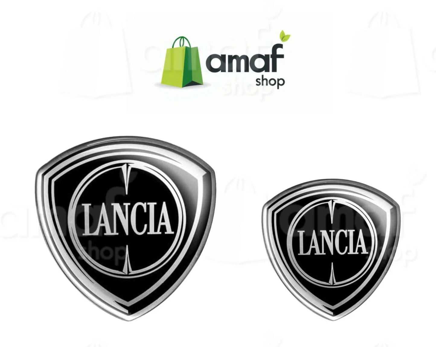 logo Lancia Ypsilon Nero coppia adesivi posteriore e anteriore No 3d