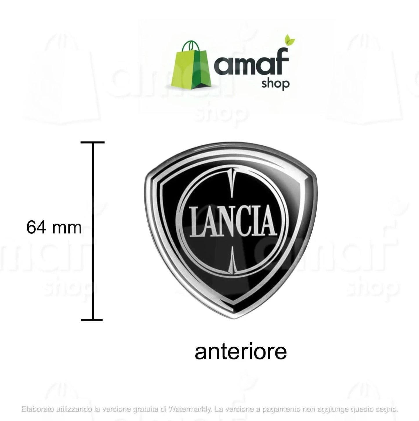 logo Lancia Ypsilon Nero coppia adesivi posteriore e anteriore No 3d