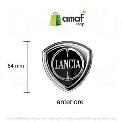 logo Lancia Ypsilon Nero coppia adesivi posteriore e anteriore No 3d