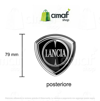 logo Lancia Ypsilon Nero coppia adesivi posteriore e anteriore No 3d