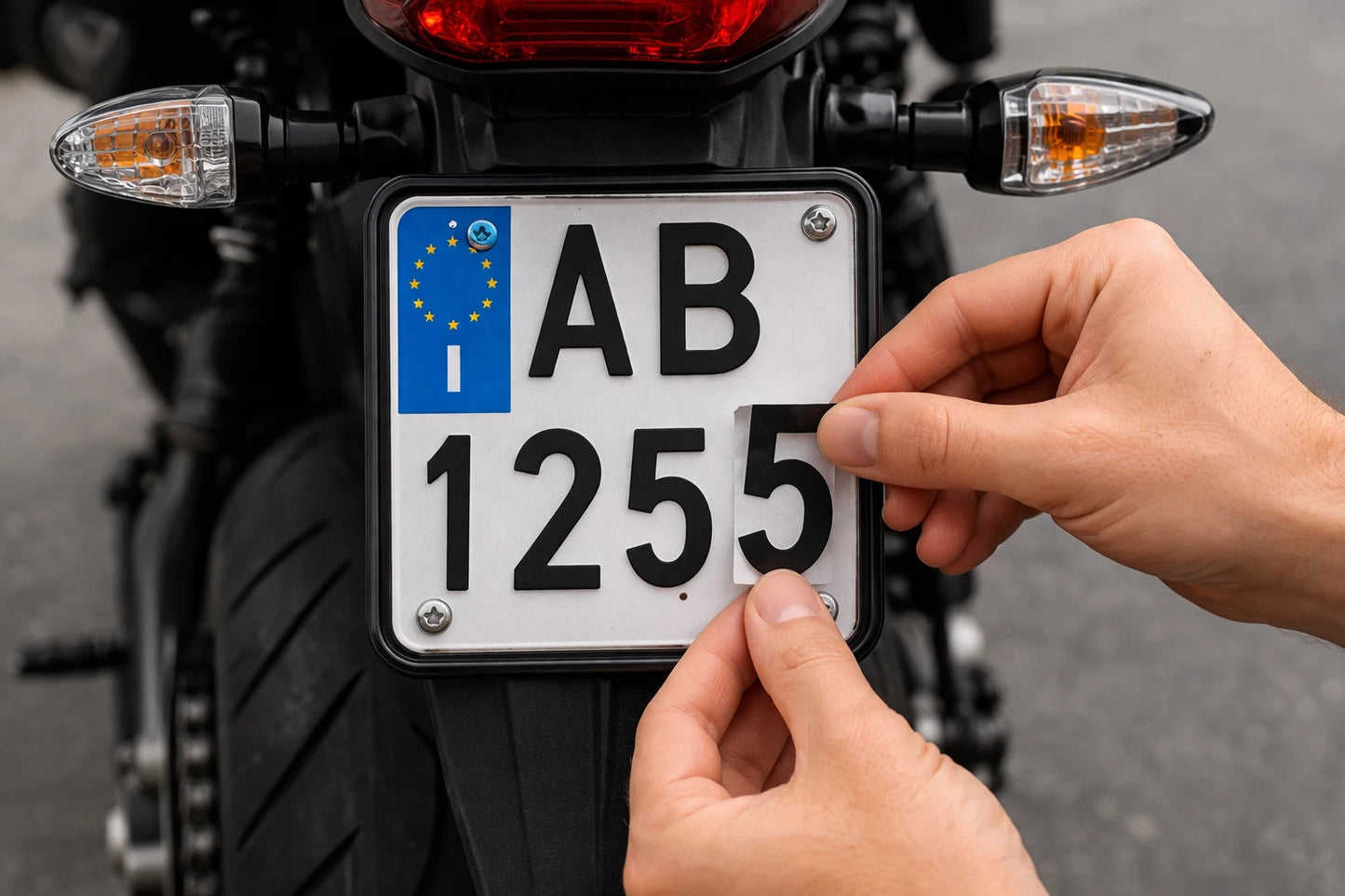 KIT LETTERE E NUMERI ADESIVI PER TARGA MOTO MOTOVEICOLI CICLOMOTORI h 6cm