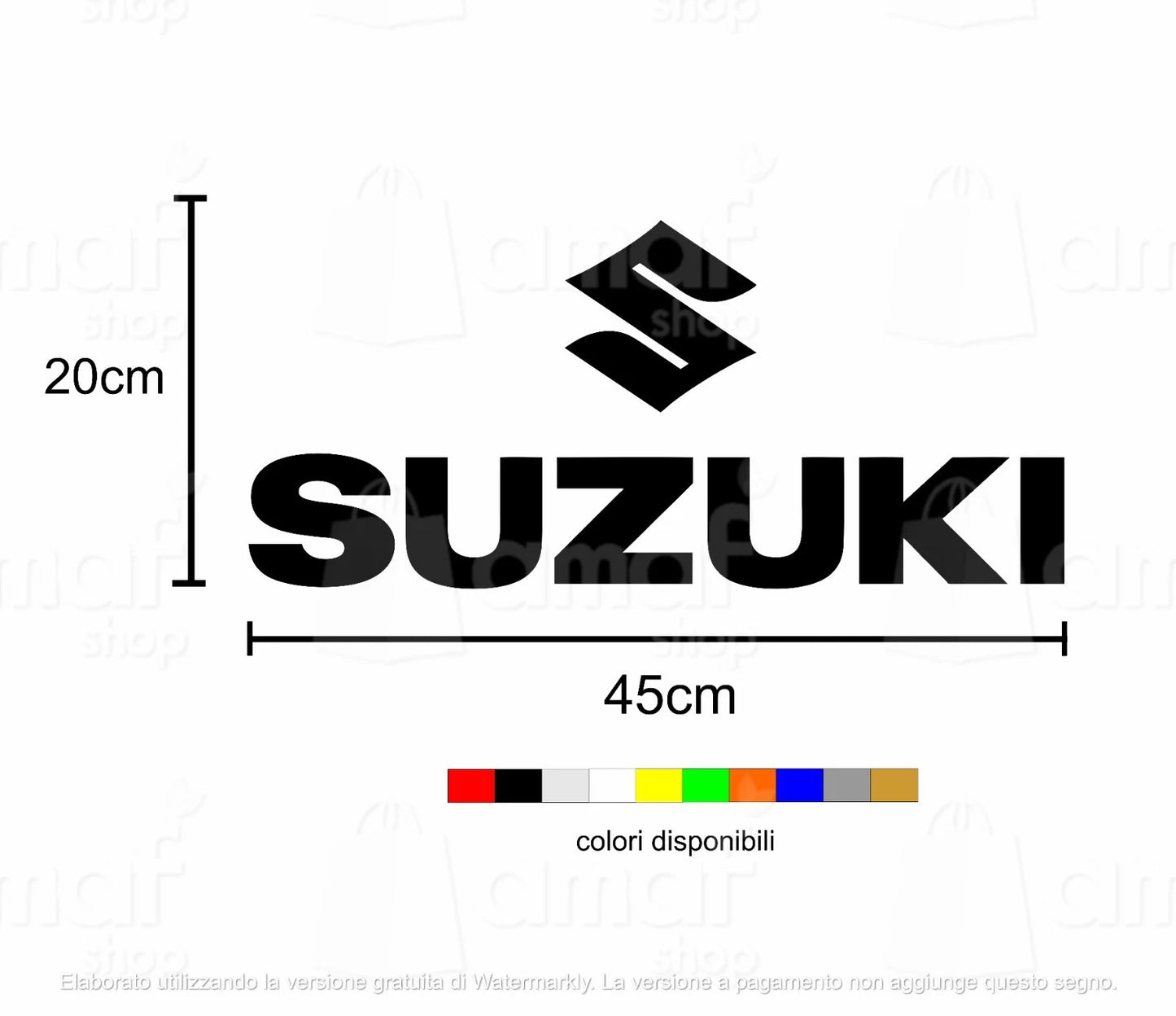 Scritta Adesiva SUZUKI Logo Ruota Scorta Posteriore Sticker Decal FUORISTRADA