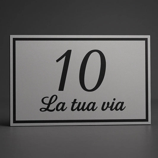 Targhetta Numero Civico Esterno 10x15 In Alluminio Personalizzabile Spessore 3mm