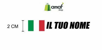 nome personalizzato auto moto bici con bandiera italia