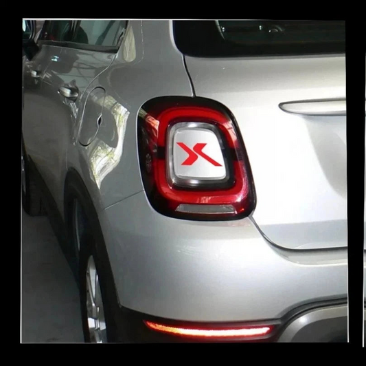2 fiat 500X logo adesivi sticker decal stop fari posteriori tuning look vinile