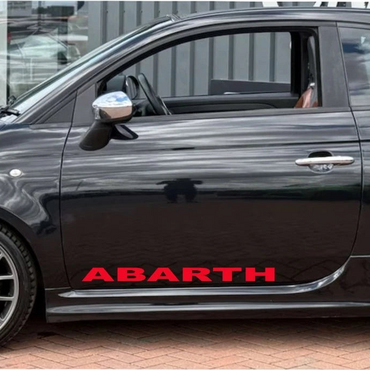 2 Grafiche Adesive Sotto porta laterali Auto compatibili con Fiat 500 ABARTH
