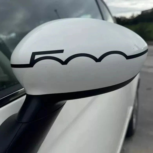 Adesivi calotte specchietti  Coppia Logo Fiat 500 strisce specchietto fasce