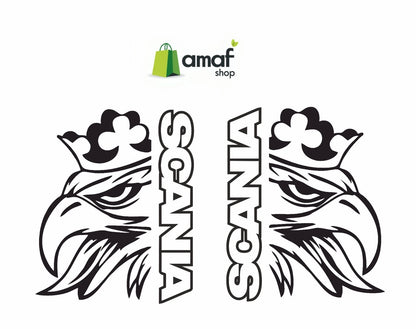 2 ADESIVI SCANIA V8 - truck tir camion stickers vinile adesivo decalcomania