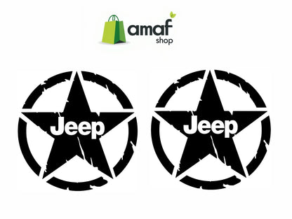 Stella Militare ADESIVO con scritta JEEP In Vinile Pretagliato RENEGADE AUTO