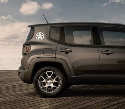 Stella Militare ADESIVO con scritta JEEP In Vinile Pretagliato RENEGADE AUTO