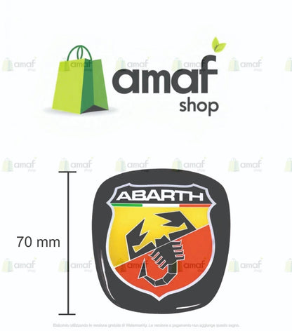 Stemma Logo ABARTH ADESIVO , Anteriore E Posteriore Fregi Auto Fiat 500 NO 3D